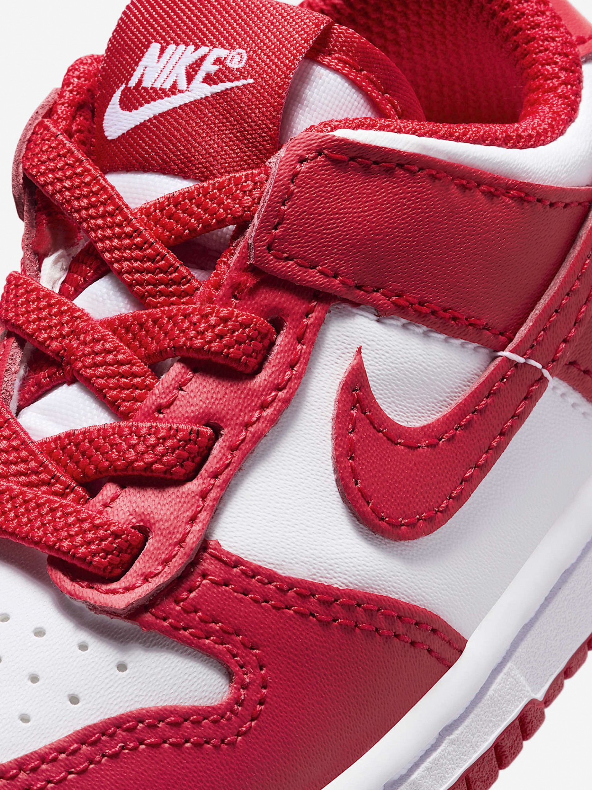 Zapatillas Nike Dunk Low Rojas y Blancas Para Bebé