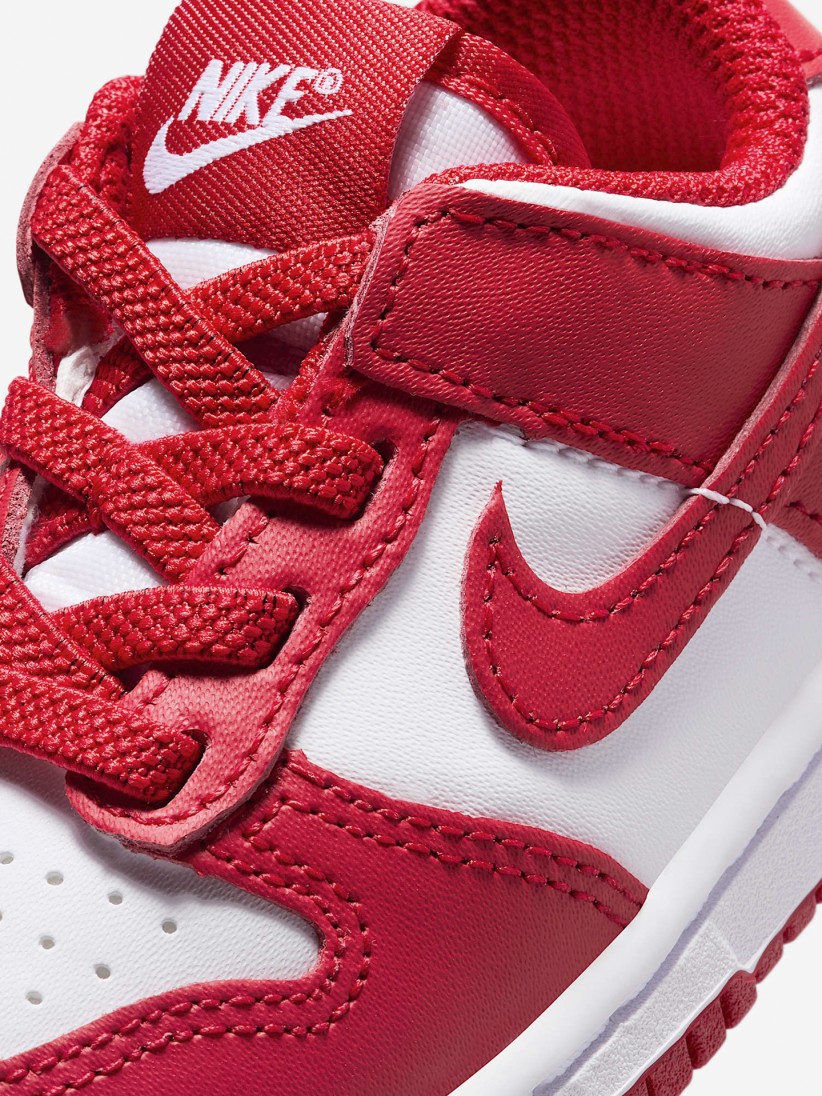 Sapatilhas Nike Dunk Low Vermelhas e Brancas Para Beb