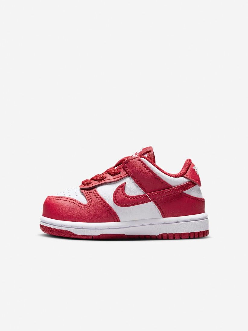 Sapatilhas Nike Dunk Low Vermelhas e Brancas Para Beb