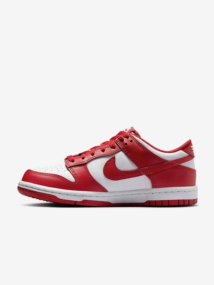 Sapatilhas Nike Dunk Low Vermelhas e Brancas Jnior