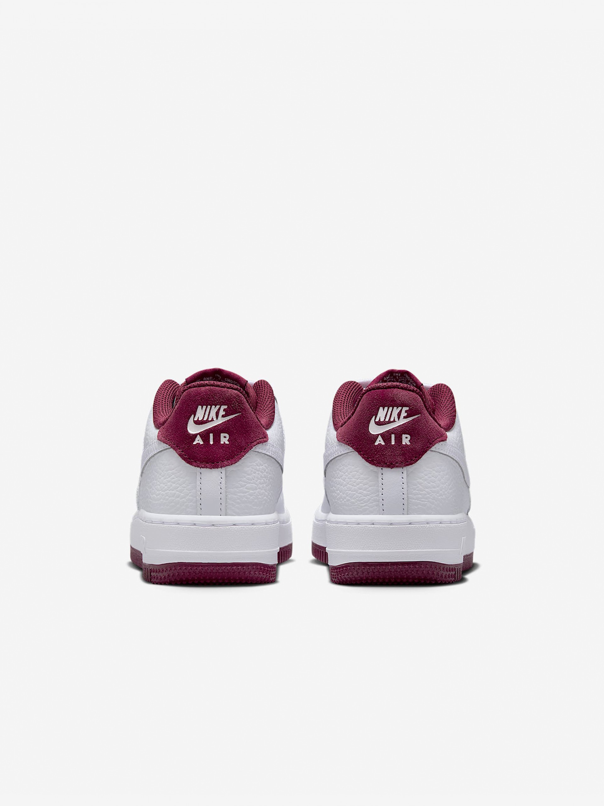 Nike Air Force 1 White and Burgundy Sneakers For Children