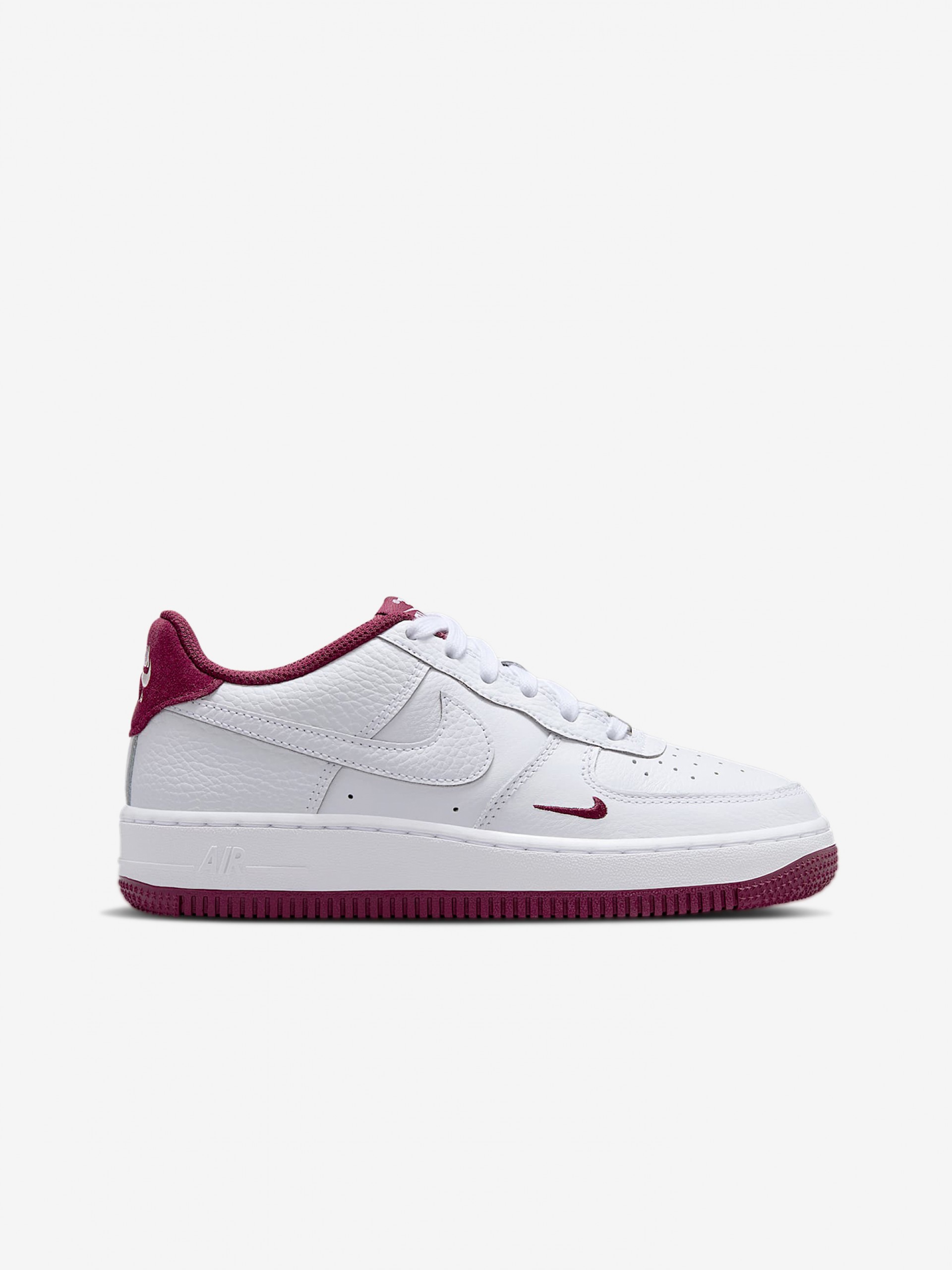 Nike Air Force 1 White and Burgundy Sneakers For Children