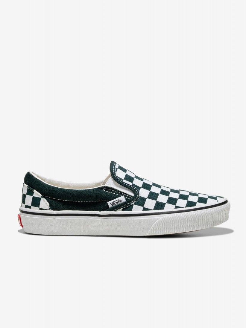 Zapatillas Vans Slip-On Checkerboard Verdes y Blancas