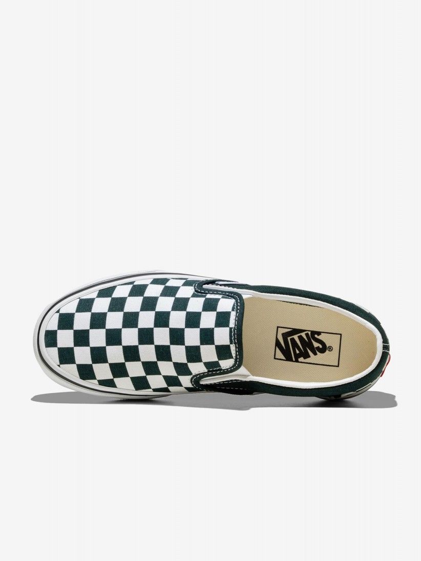 Zapatillas Vans Slip-On Checkerboard Verdes y Blancas