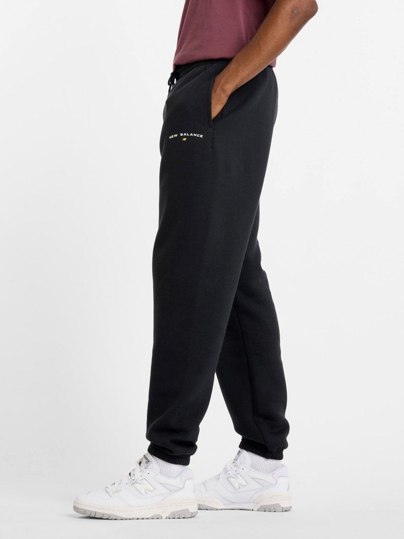 New Balance Reimagined Graphic Fleece Jogger Black Trousers