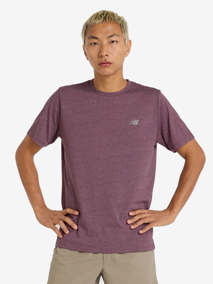 New Balance Sport Essentials Heathertech Burgundy T-shirt