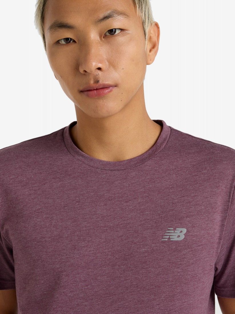 New Balance Sport Essentials Heathertech Burgundy T-shirt