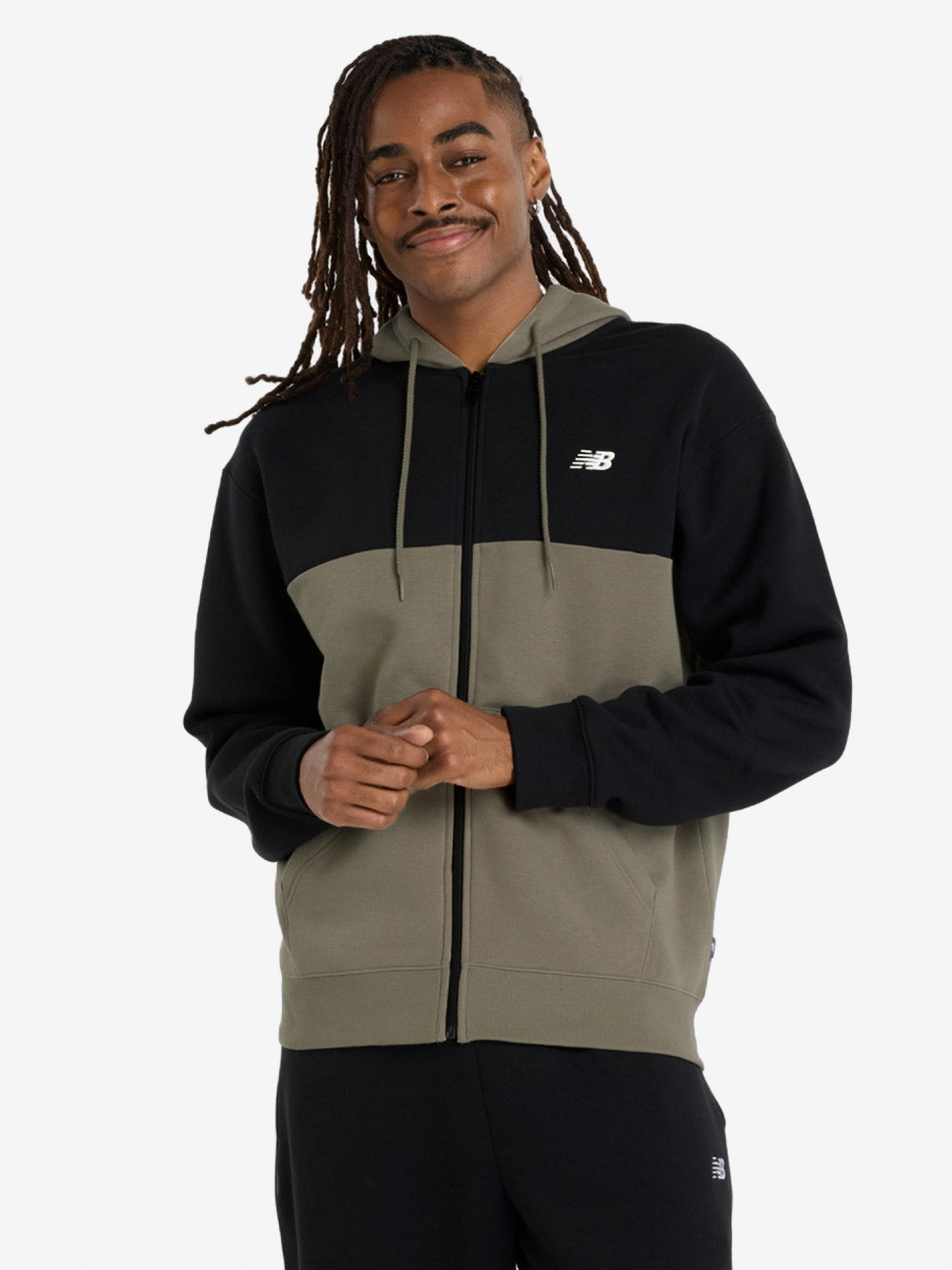 Chaqueta con Capucha New Balance Reimagined Graphic Verde y Negra