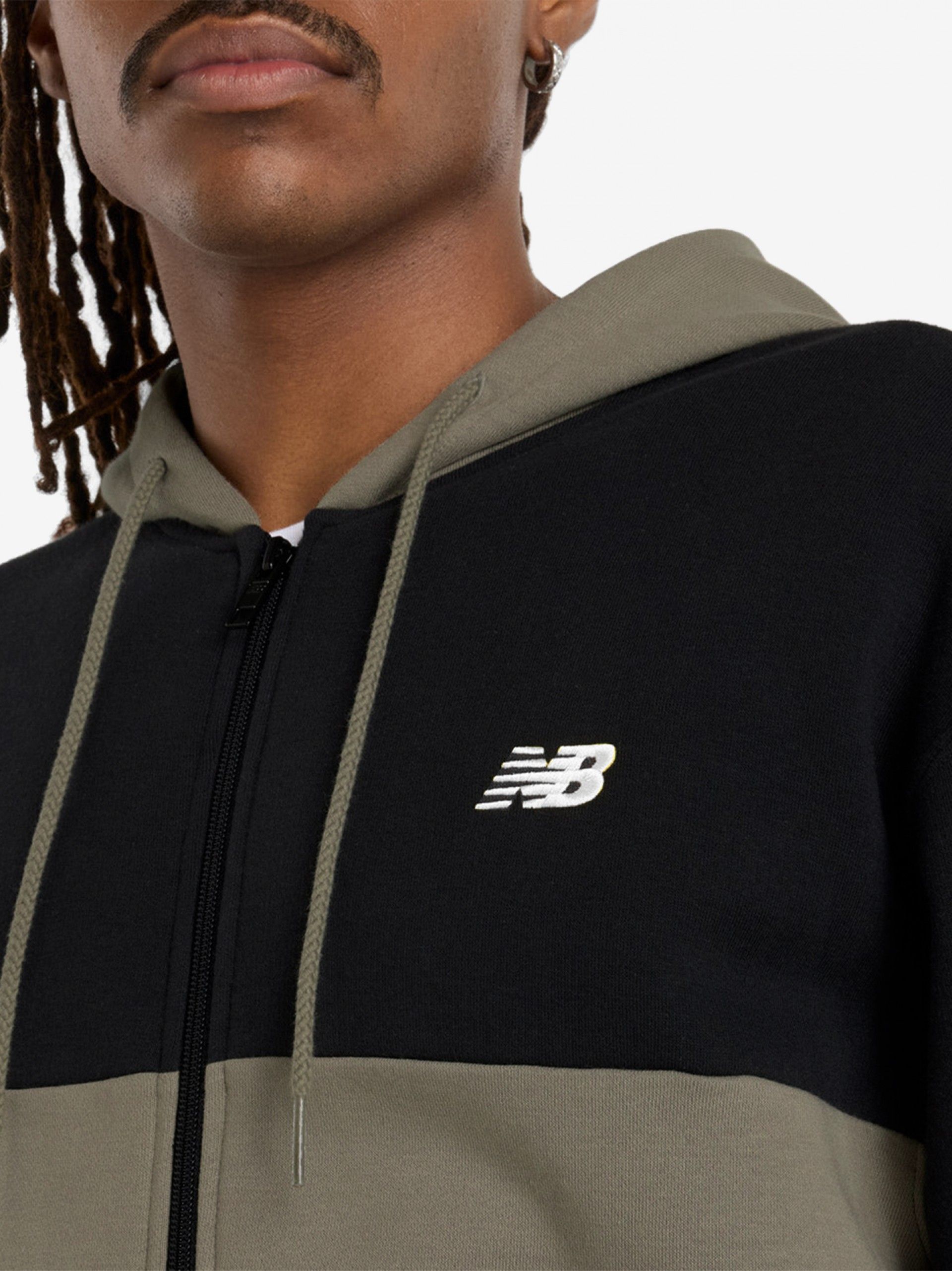 Chaqueta con Capucha New Balance Reimagined Graphic Verde y Negra
