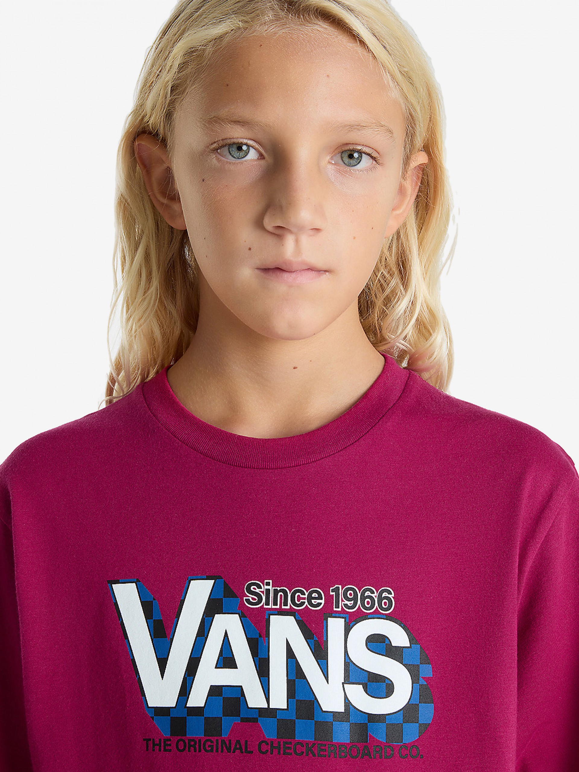 T-shirt Vans Checker Drop Kids Rosa