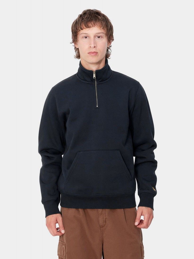 Carhartt WIP Chase Neck Blue Zip Sweater Carhartt WIP Chase Neck Blue Zip Sweater