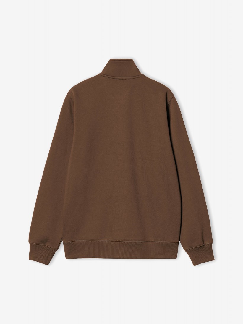 Carhartt WIP Chase Neck Brown Zip Sweater