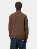 Carhartt WIP Chase Neck Brown Zip Sweater
