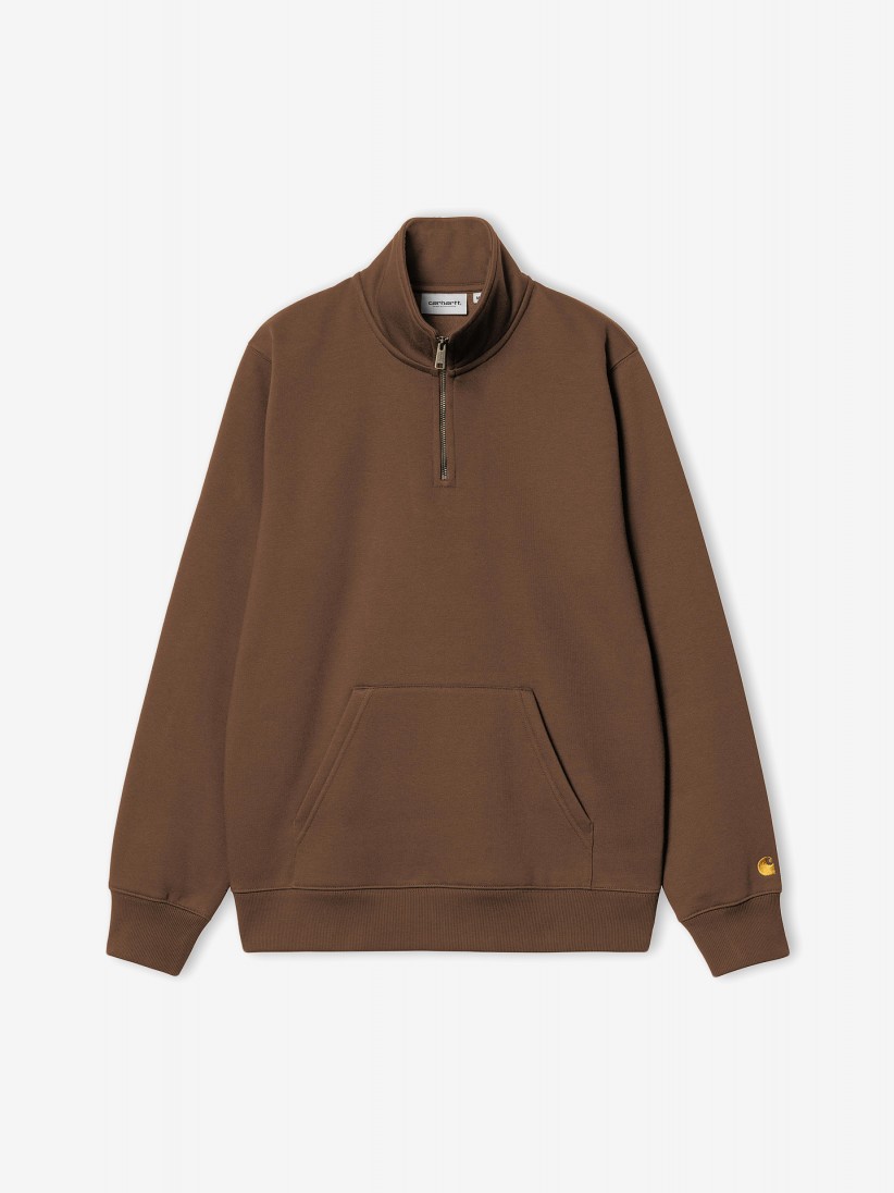 Carhartt WIP Chase Neck Brown Zip Sweater