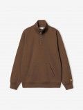 Carhartt WIP Chase Neck Brown Zip Sweater