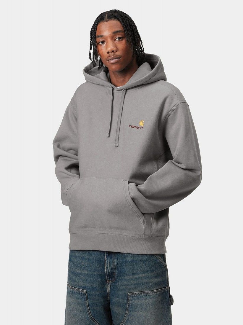 Carhartt WIP American Script Grey Hoodie Carhartt WIP American Script Grey Hoodie