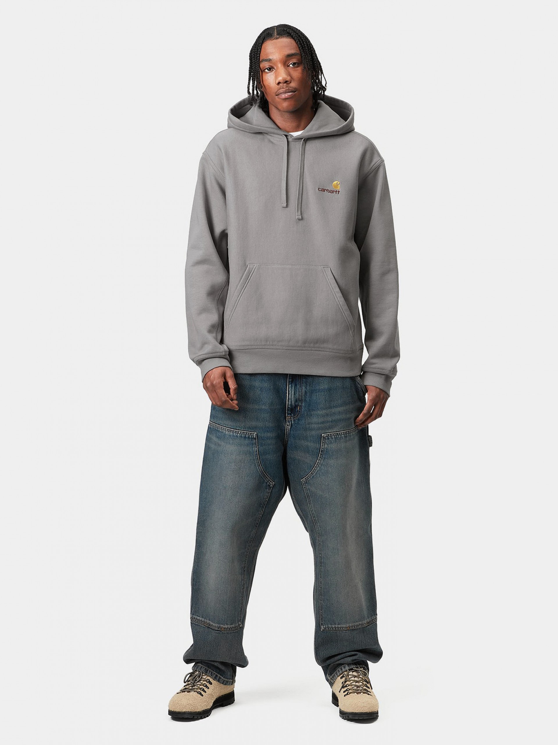 Camisola com Capuz Carhartt WIP American Script Cinzenta