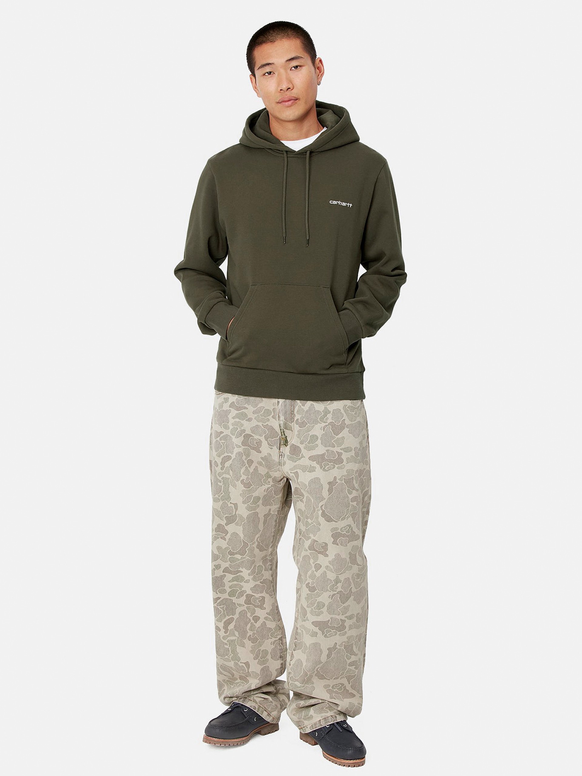 Carhartt WIP Script Embroidery Green Hoodie