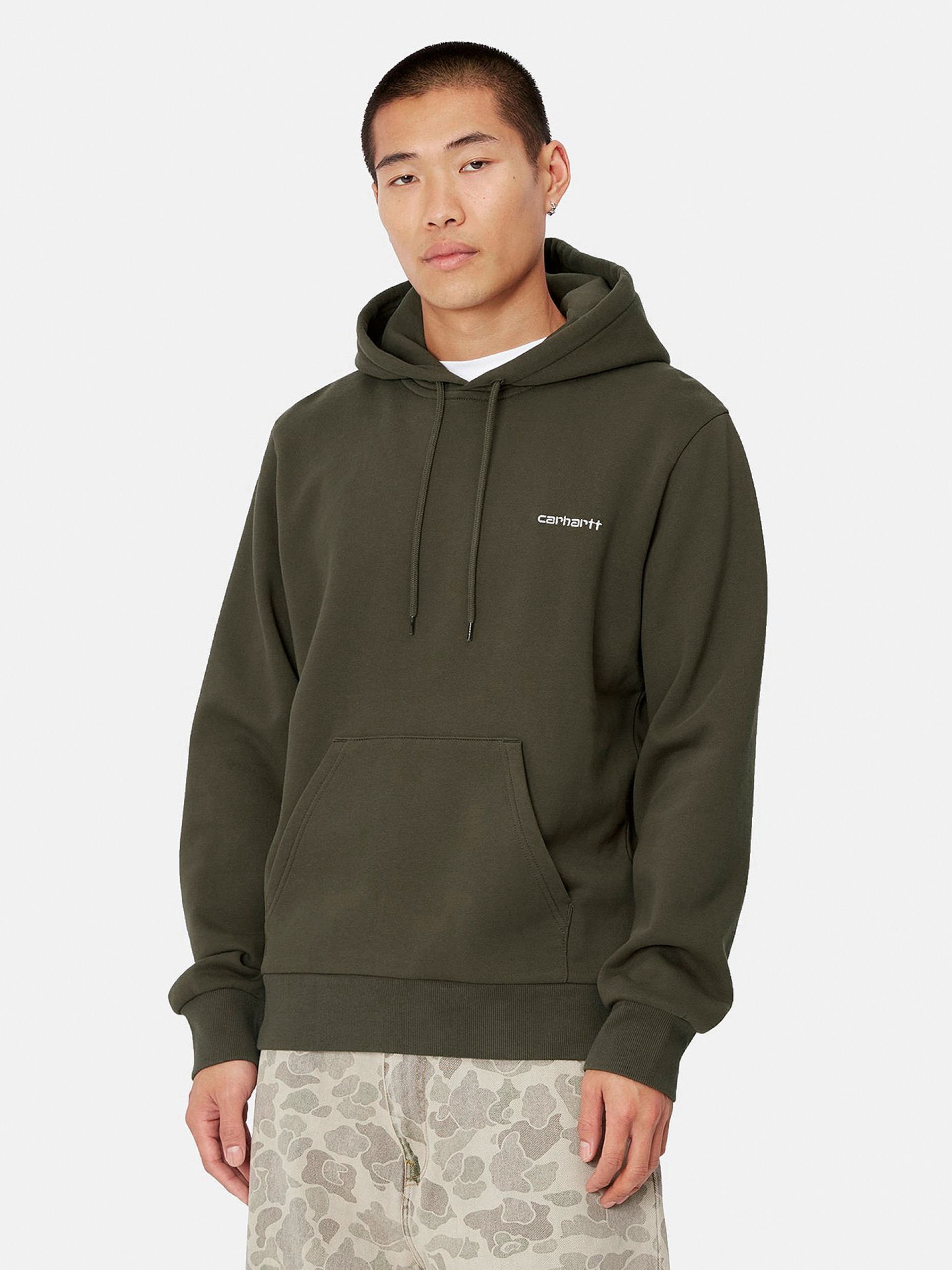 Carhartt WIP Script Embroidery Green Hoodie