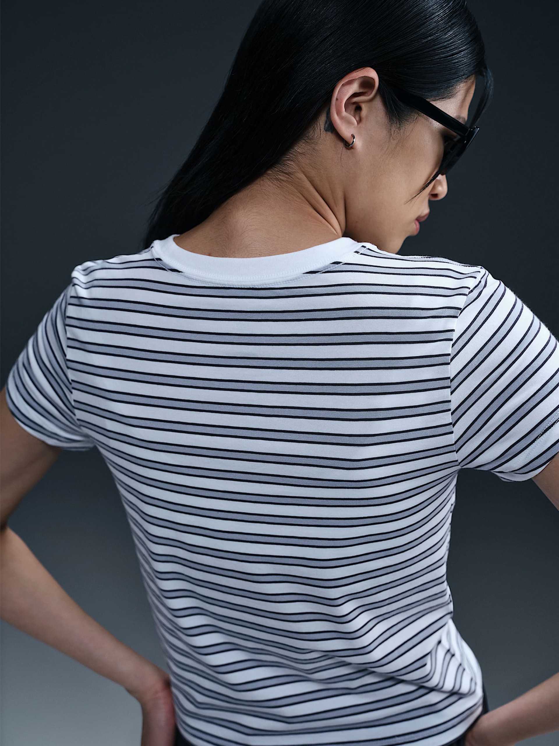 Nike Sportswear Chill Knit White Striped T-shirt For Women