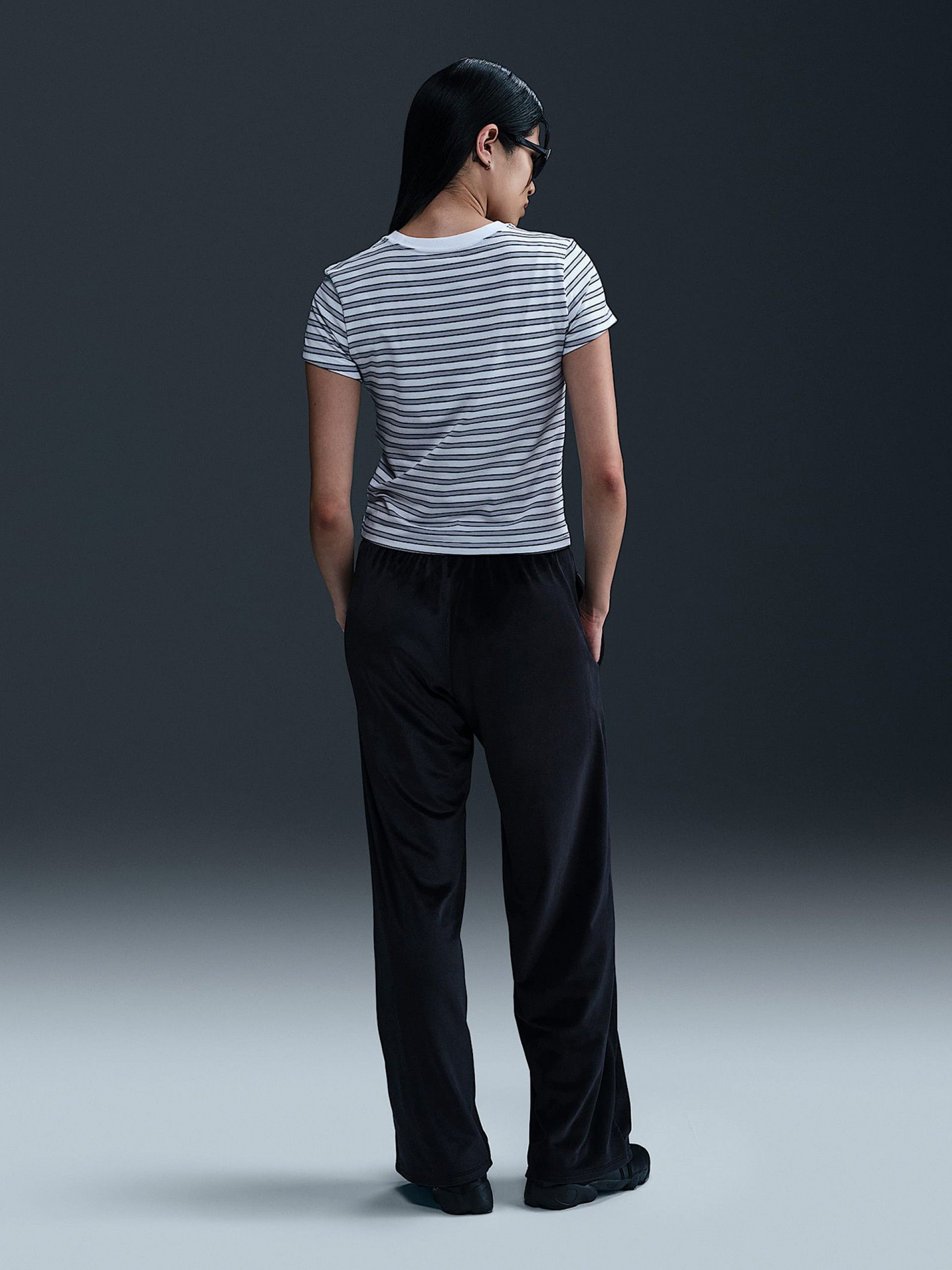 Nike Sportswear Chill Knit White Striped T-shirt For Women