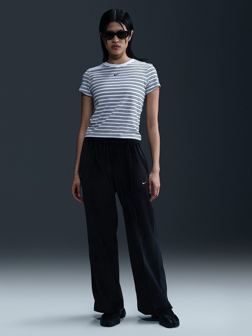 Nike Sportswear Chill Knit White Striped T-shirt For Women