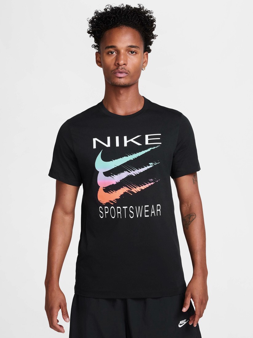 Camiseta Nike Sportswear Triple Swoosh Negra Para Hombre