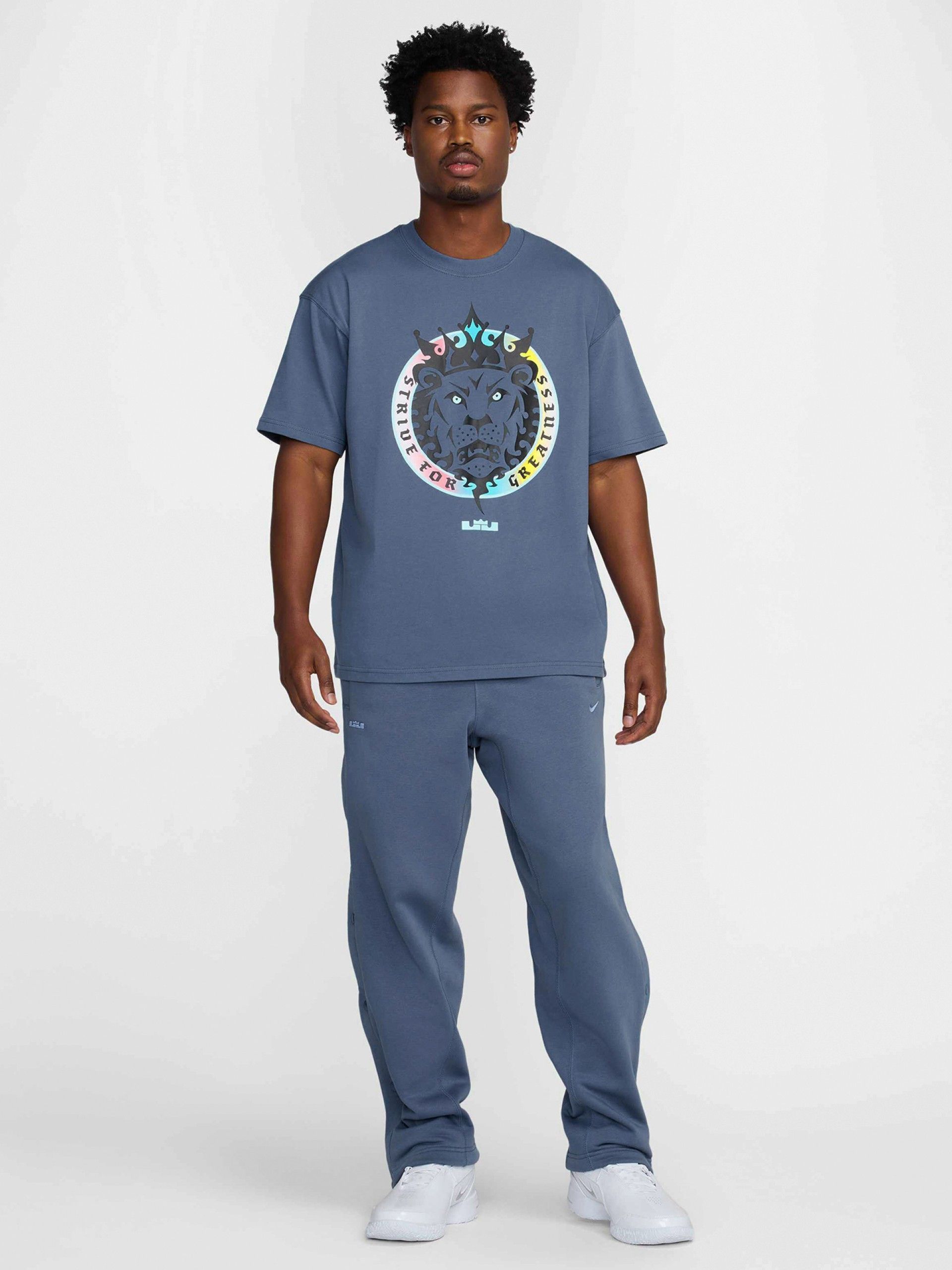 T-shirt de Basquetebol Nike LeBron Max90 Azul Para Homem