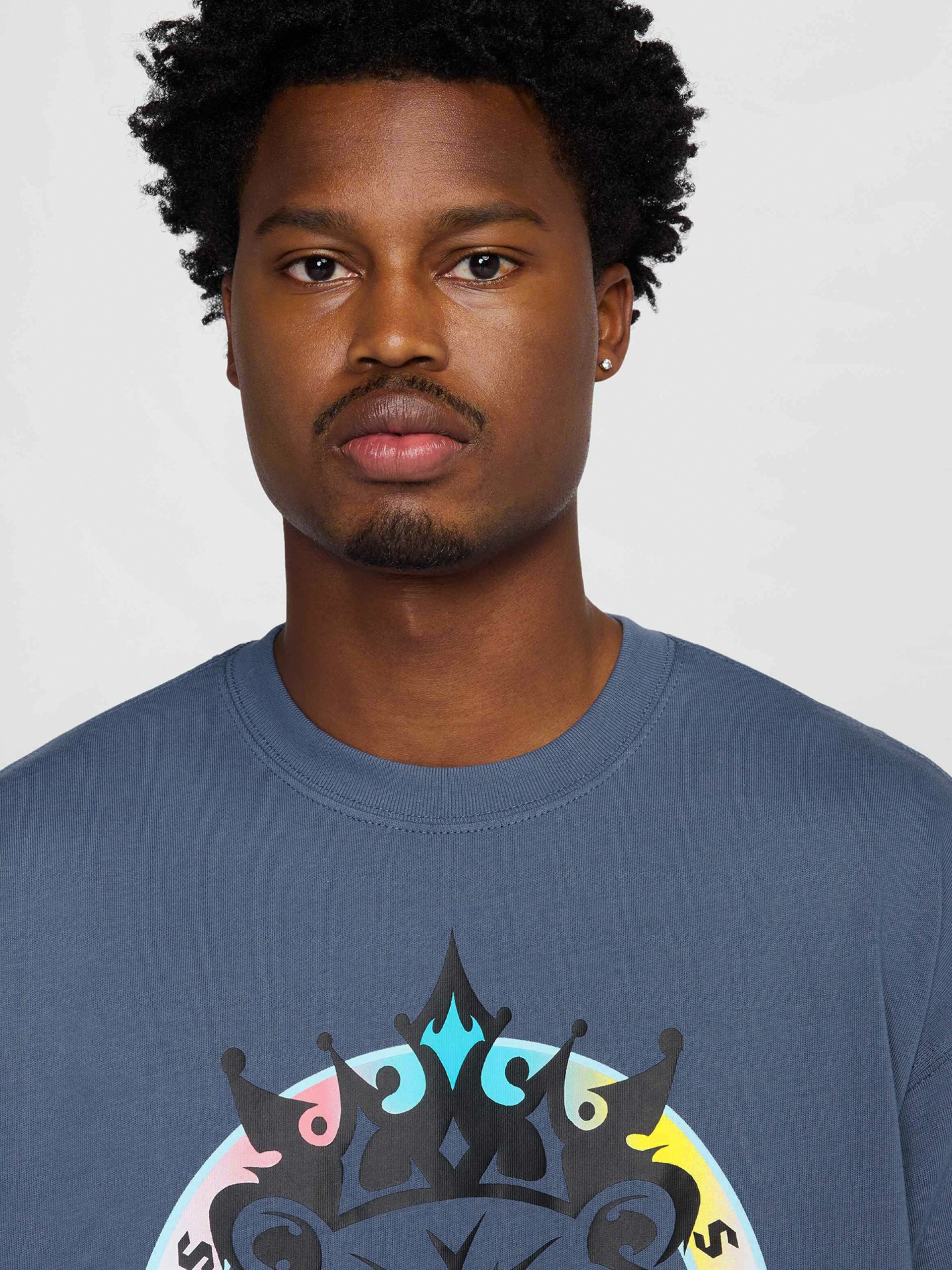 T-shirt de Basquetebol Nike LeBron Max90 Azul Para Homem