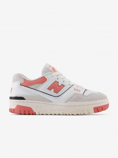 New Balance GSB550 V1 White and Coral Sneakers