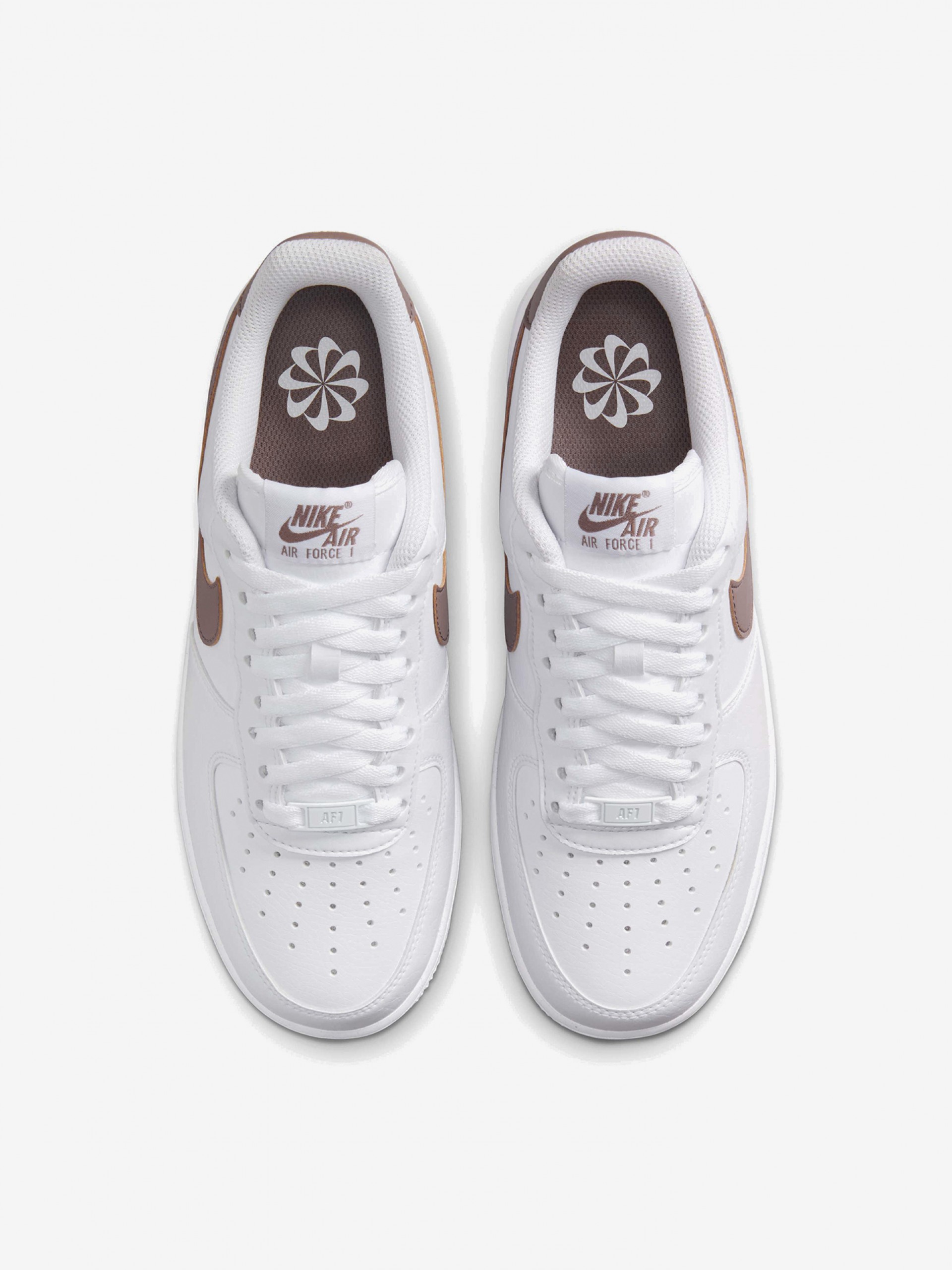 Sapatilhas Nike Air Force 1 Next Nature Brancas e Castanhas Para Mulher