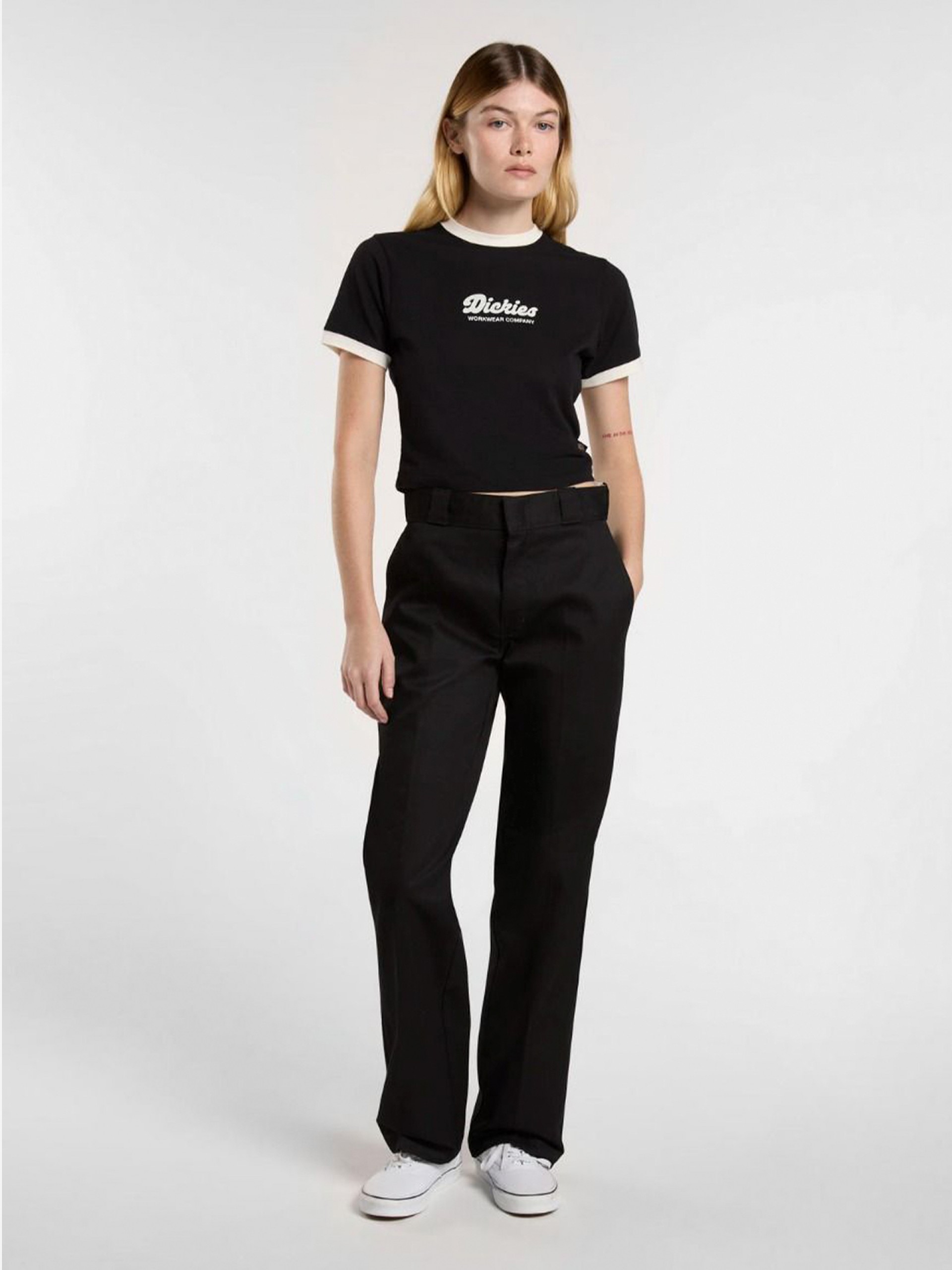 T-shirt Dickies Lewistown Ringer Preta