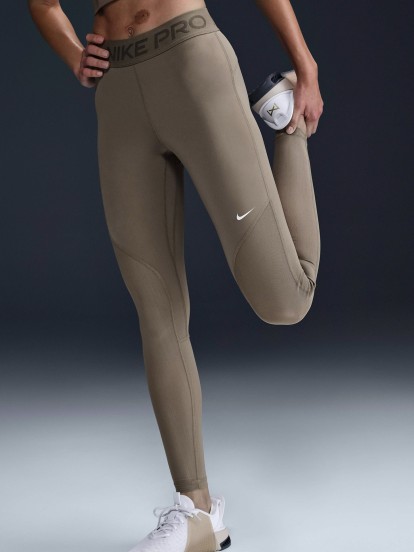 Leggings de Entrenamiento Nike Pro Marrones Para Mujer