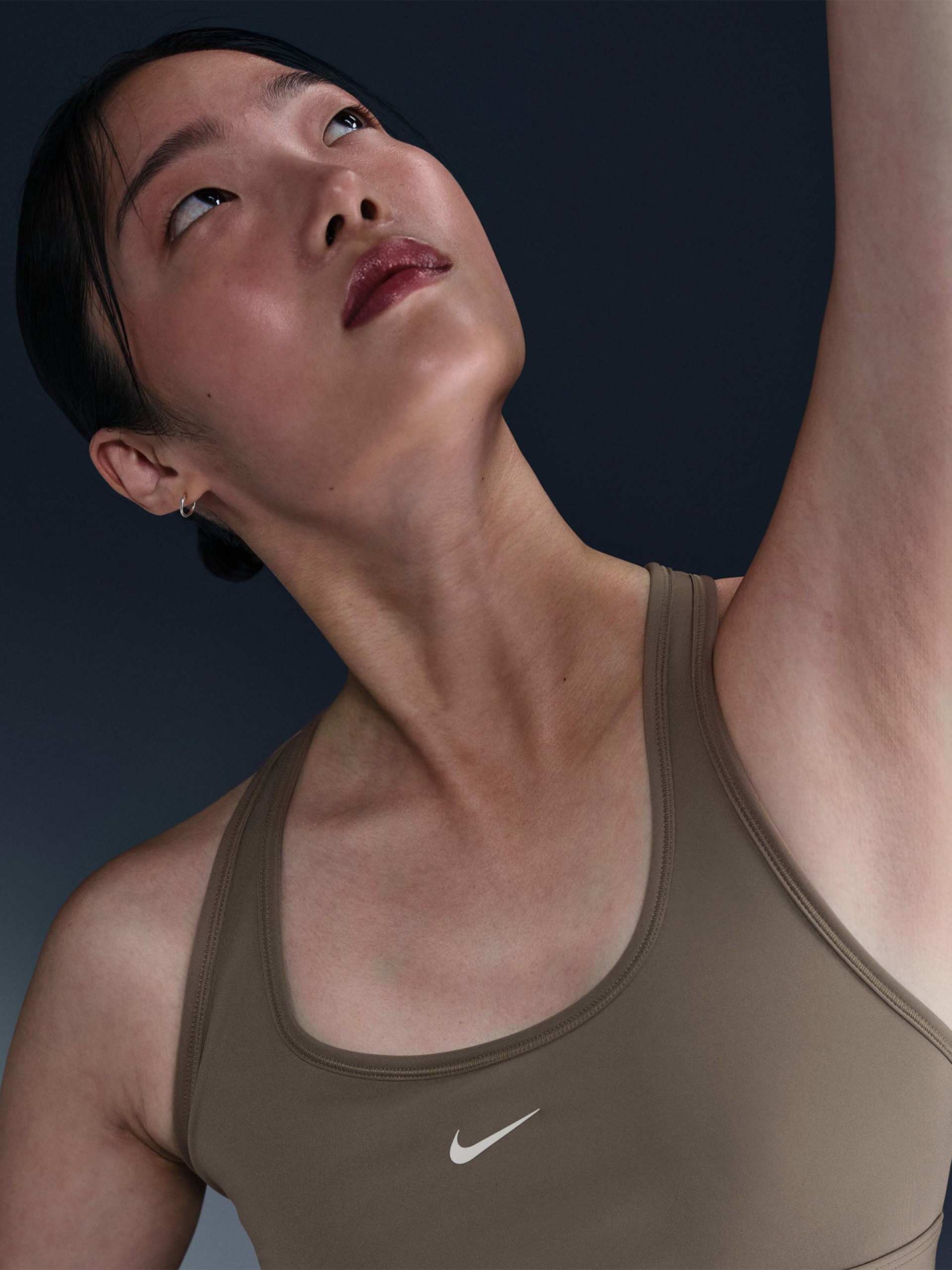 Sujetador Deportivo Nike Swoosh Sujeción Ligera Marrón