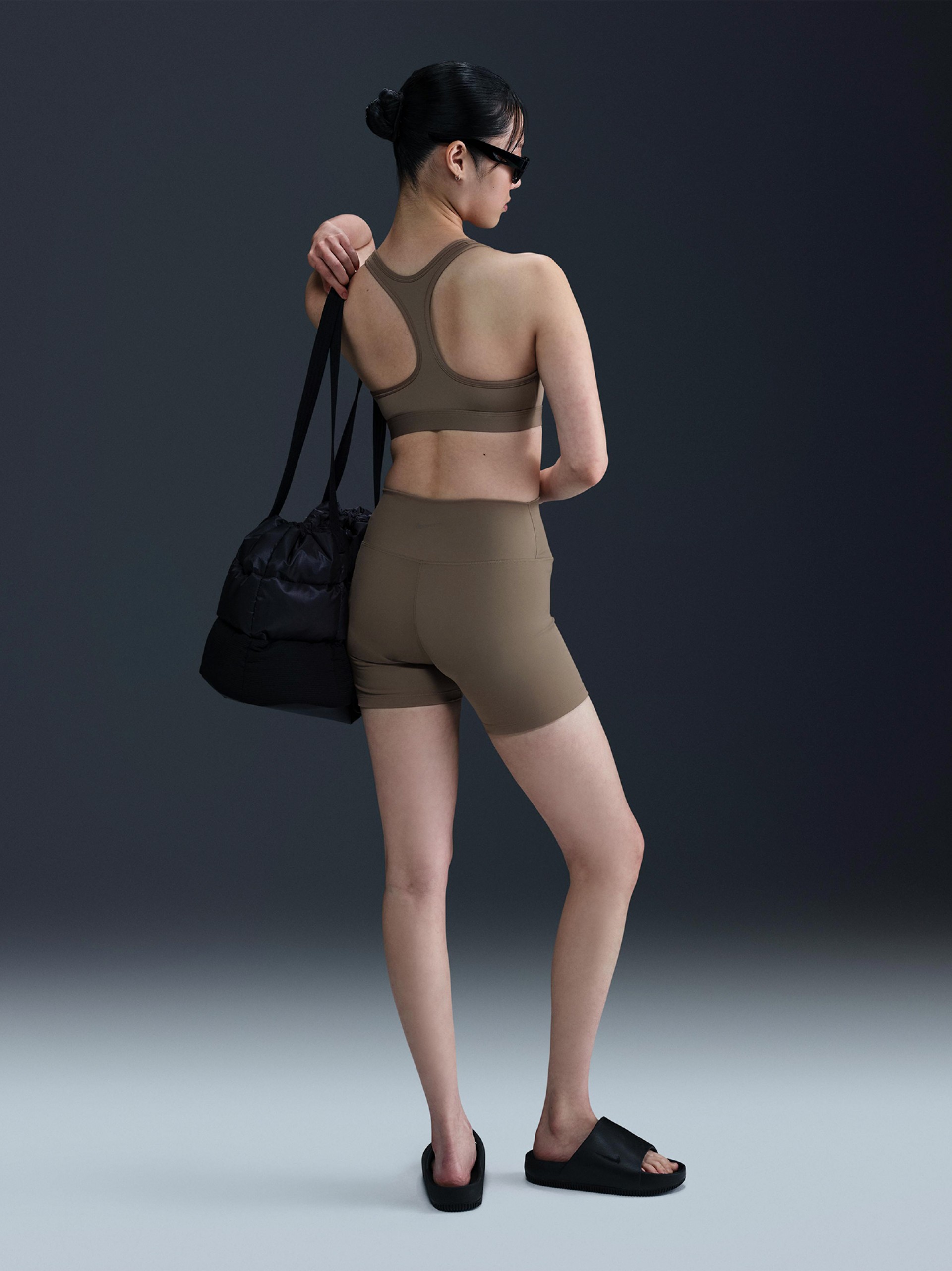 Sujetador Deportivo Nike Swoosh Sujeción Ligera Marrón