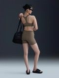 Nike Swoosh Light Support Brown Sports Bra