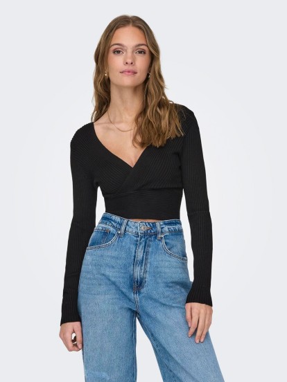 Only ONLHonor V-Neck Knit Black Jumper