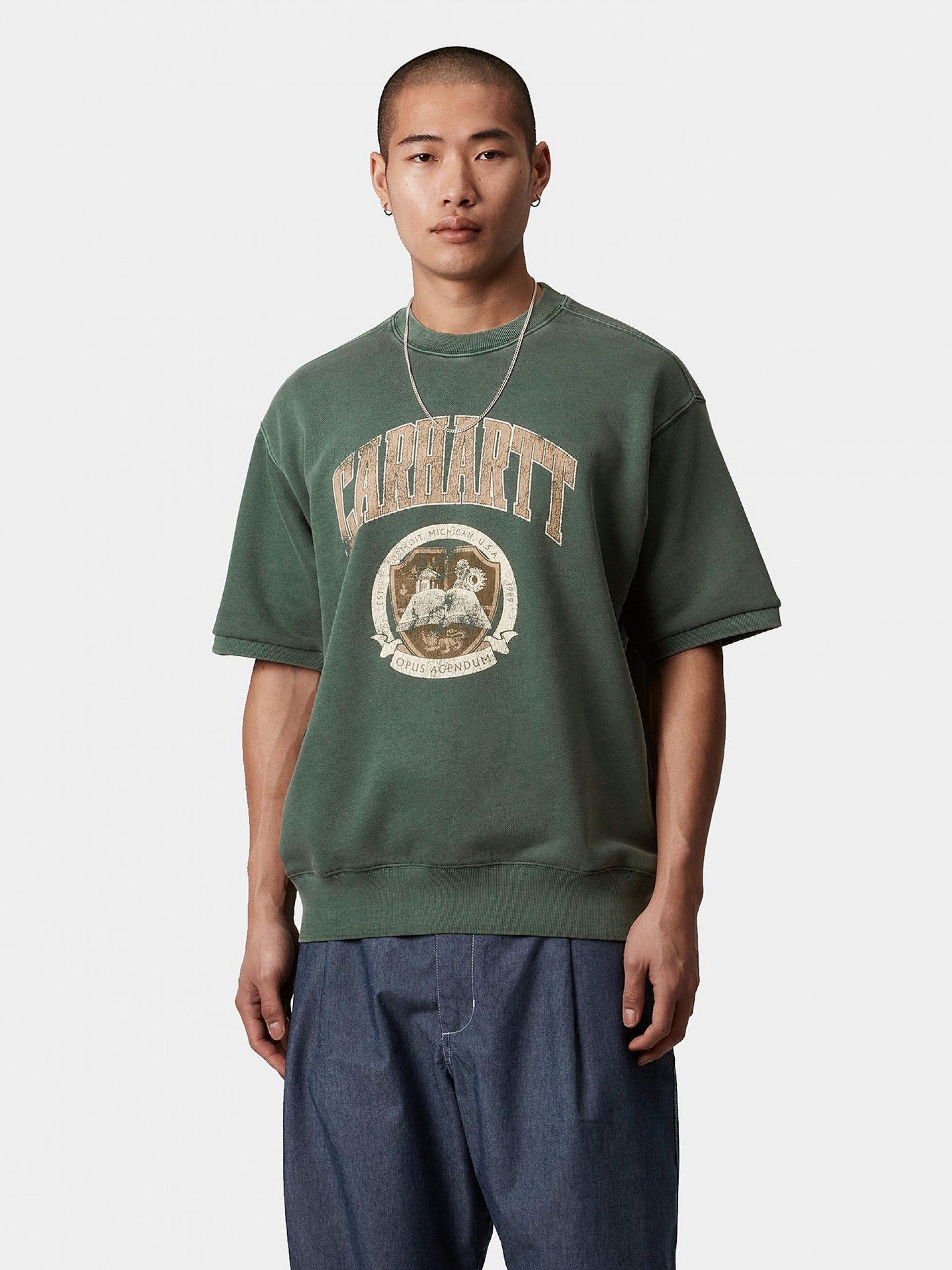 Camisola de Manga Curta Carhartt WIP Library Verde