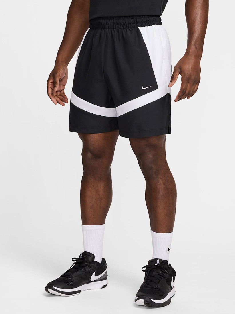 Pantalones Cortos de Baloncesto Nike Icon 15cm Negros y Blancos Para Hombre