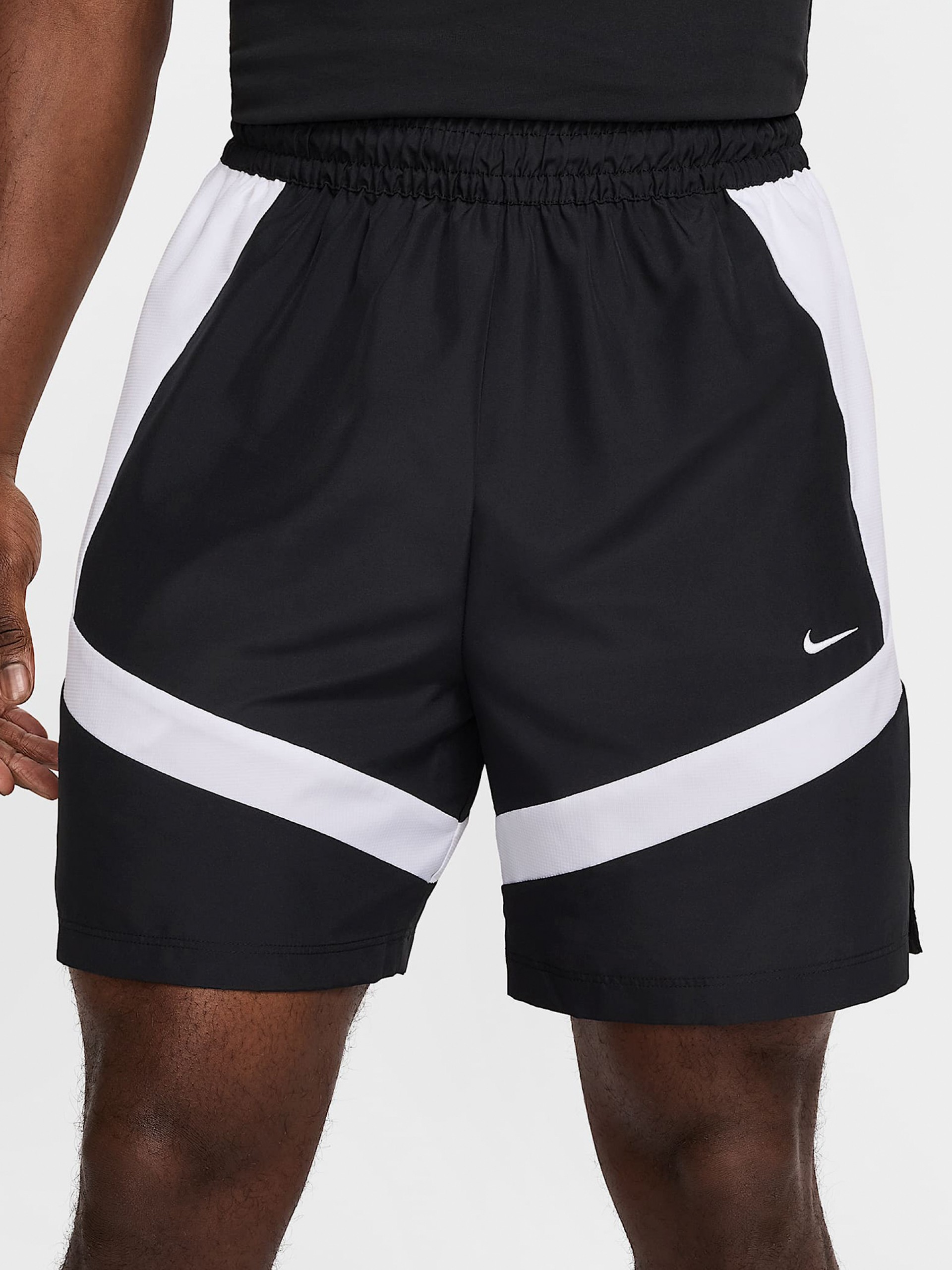 Pantalones Cortos de Baloncesto Nike Icon 15cm Negros y Blancos Para Hombre