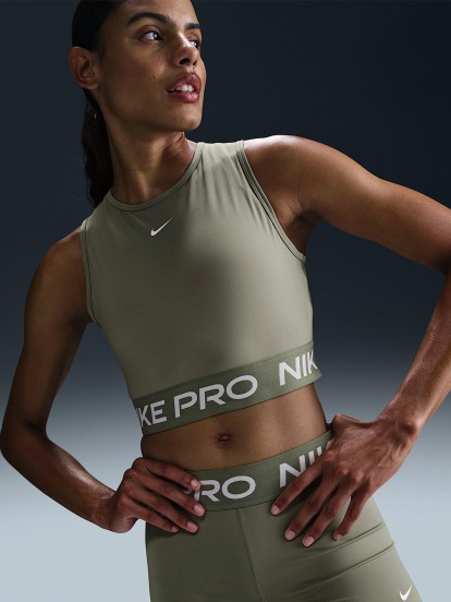 Nike Pro Light Support Green Training Sports Bra For Women