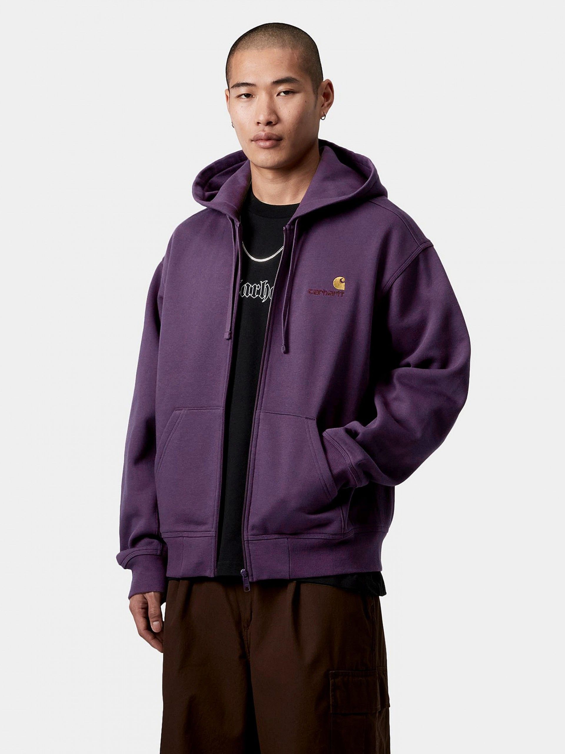 Carhartt WIP American Script Purple Hooded Jacket