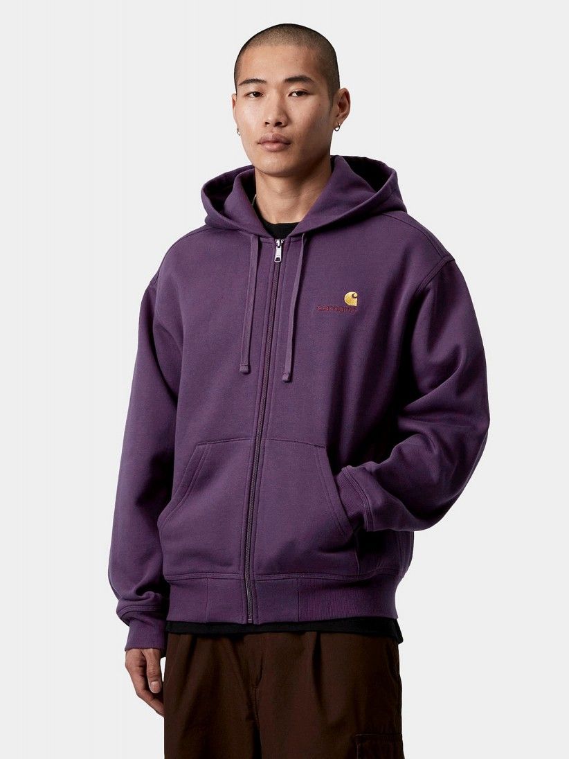 Carhartt WIP American Script Purple Hooded Jacket Carhartt WIP American Script Purple Hooded Jacket