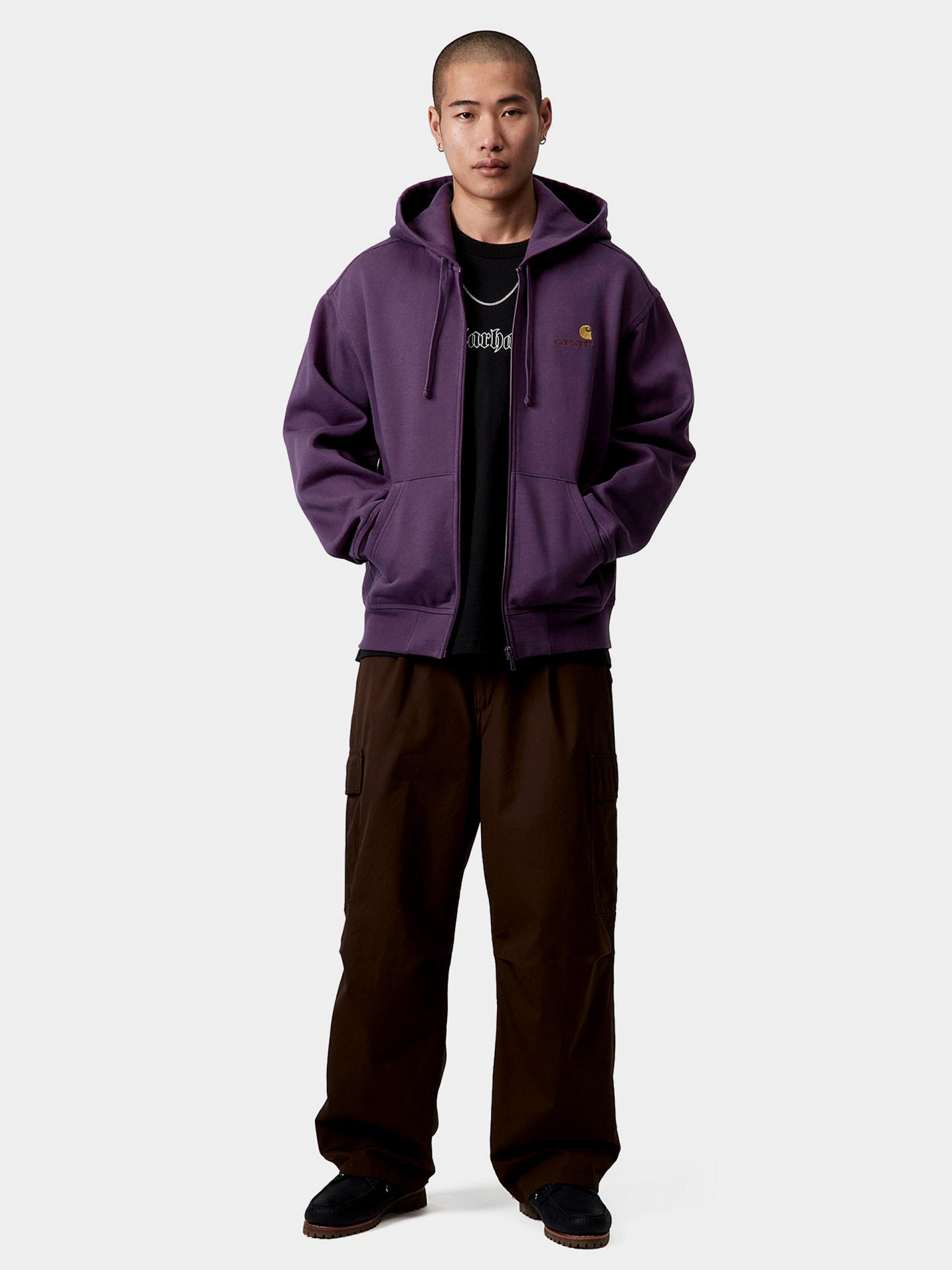 Carhartt WIP American Script Purple Hooded Jacket