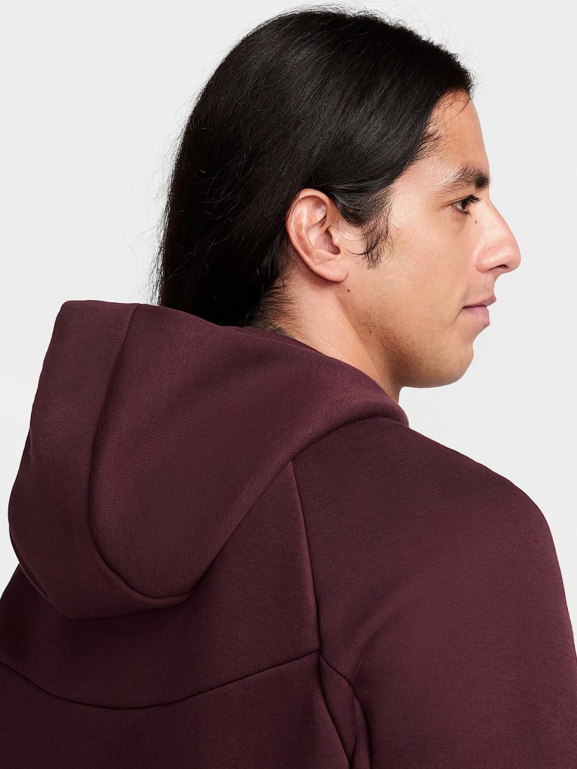 Nike Tech Fleece Windrunner Burgundy Hooded Jacket For Men