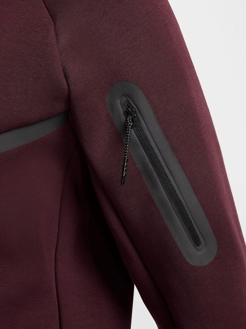 Nike Tech Fleece Windrunner Burgundy Hooded Jacket For Men