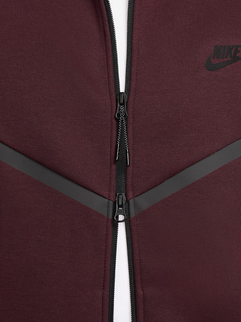 Nike Tech Fleece Windrunner Burgundy Hooded Jacket For Men