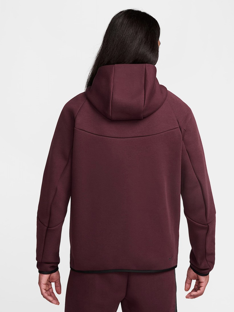 Nike Tech Fleece Windrunner Burgundy Hooded Jacket For Men