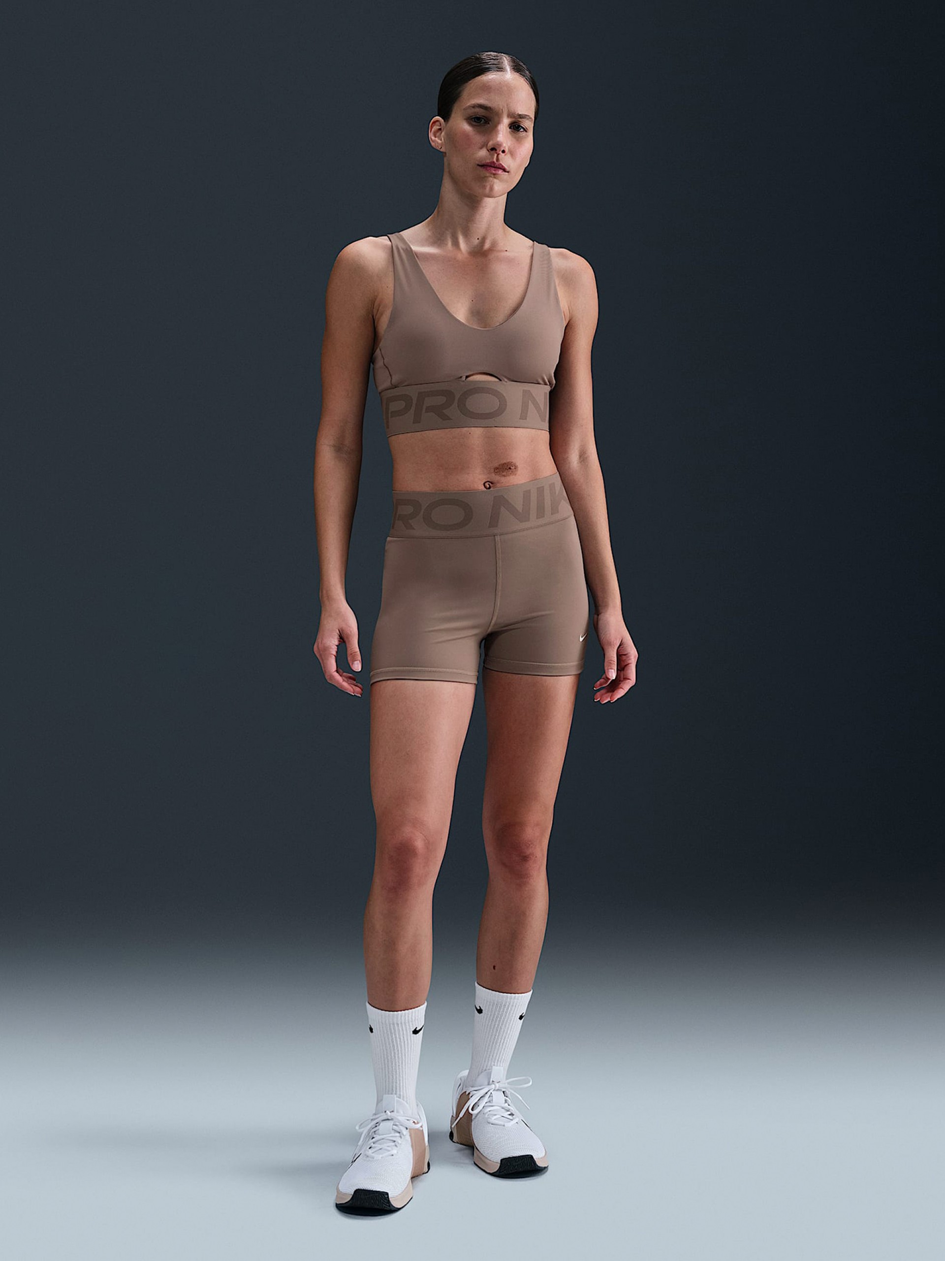 Nike Pro Sculpt 7.5cm Brown Biker Shorts For Women