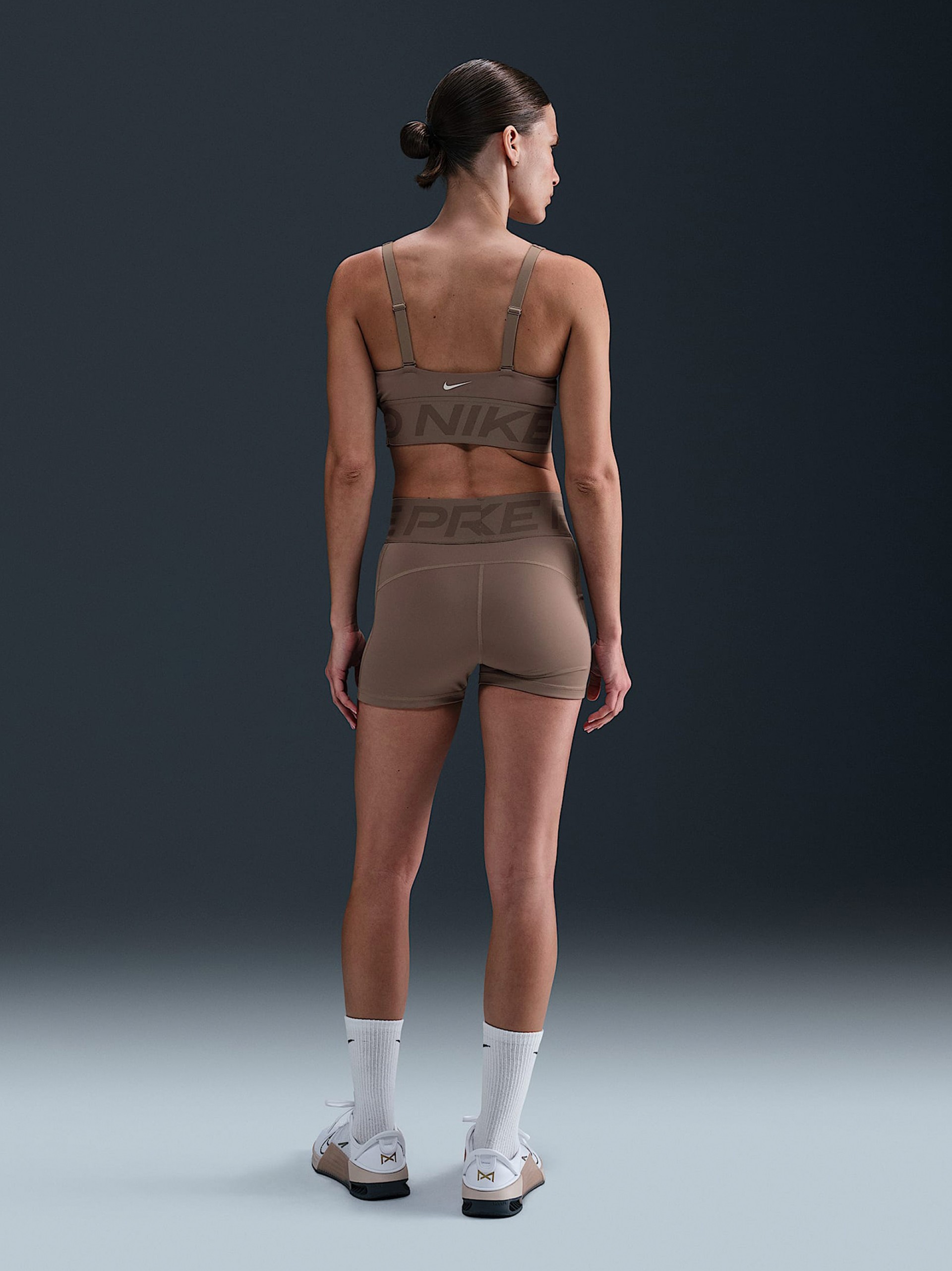 Nike Pro Sculpt 7.5cm Brown Biker Shorts For Women